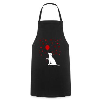 Labrador Retriever with red Balloon - Cooking Apron - black - Front - AI Model Male 185 dark (185cm)