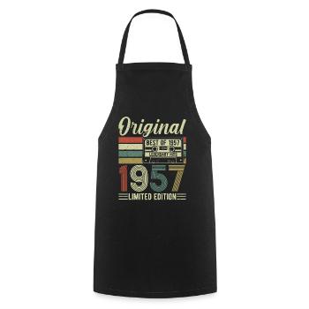 Classique 1957 intemporel rétro cadeau d’anniversaire - Tablier de cuisine - noir - Devant - AI Model Male 185 dark (185cm)