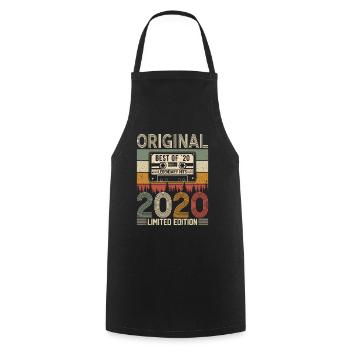 Vintage Geburtstag 2020: Zeitlose Geschenkidee - Kochschürze - Schwarz - Vorne - AI Model Male 185 dark (185cm)