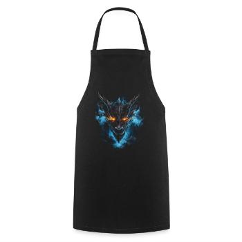 Dragon, Fire, Mystical, Dragon - Cooking Apron - black - Front - AI Model Male 185 dark (185cm)