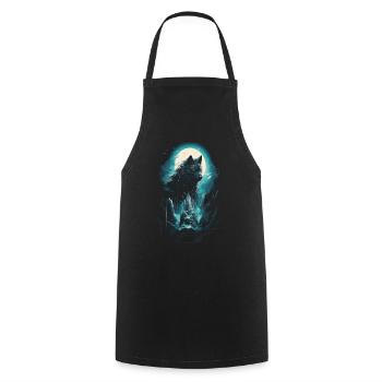 Wolf Wolves Middle Ages Dark Wilderness Nordic - Cooking Apron - black - Front - AI Model Male 185 dark (185cm)