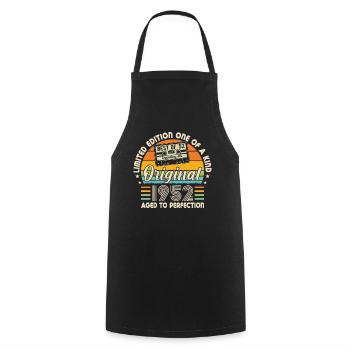 Vintage 1952 - cadeau d’anniversaire rétro - Tablier de cuisine - noir - Devant - AI Model Male 185 dark (185cm)