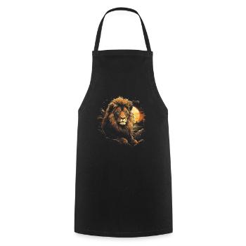Lion, King, Animal, Wildlife - Cooking Apron - black - Front - AI Model Male 185 dark (185cm)