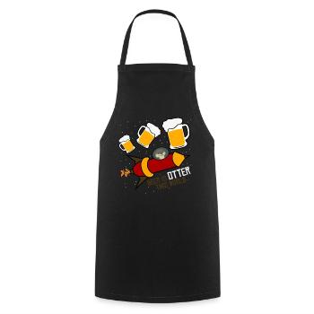 Otters in Space with Beer - Cooking Apron - black - Front - AI Model Male 185 dark (185cm)