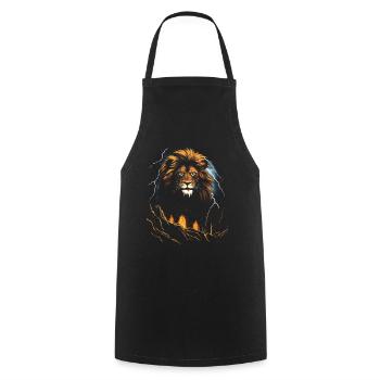 Löwe Afrika Safari Dschungel Stolz Majestätisch - Kochschürze - Schwarz - Vorne - AI Model Male 185 dark (185cm)