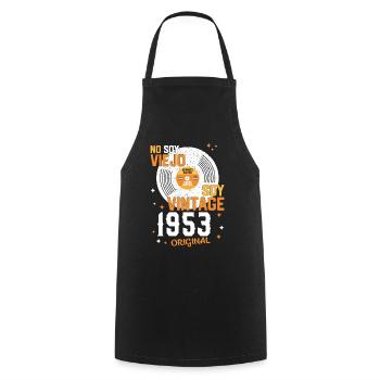 70th Birthday Vintage 1953 - Original Gift - Cooking Apron - black - Front - AI Model Male 185 dark (185cm)