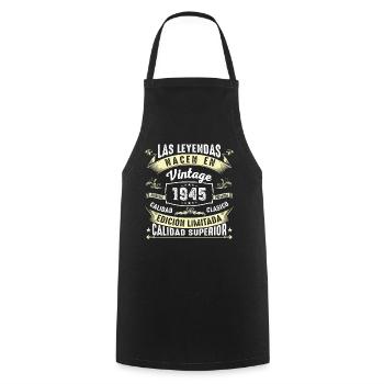 79th Birthday Vintage 1945 - Cooking Apron - black - Front - AI Model Male 185 dark (185cm)