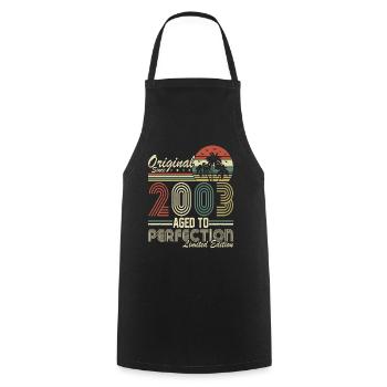 Millésime 2003 Anniversaire - Tablier de cuisine - noir - Devant - AI Model Male 185 dark (185cm)