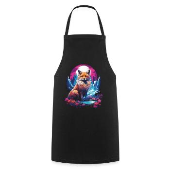 Fantay Fox Magic Fox - Cooking Apron - black - Front - AI Model Male 185 dark (185cm)