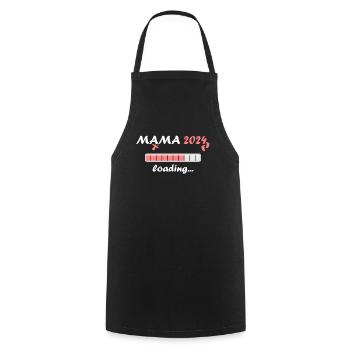 Mama 2024 Loading Schwangerschaft Bekanntgabe Baby - Kochschürze - Schwarz - Vorne - AI Model Male 185 dark (185cm)