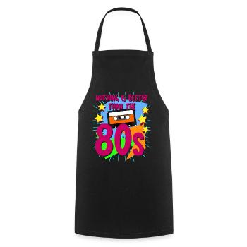 80s Party 1980's Retro - Cooking Apron - black - Front - AI Model Male 185 dark (185cm)