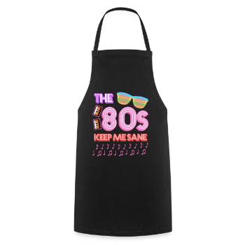80s Retro 1980 - Cooking Apron - black - Front - AI Model Male 185 dark (185cm)