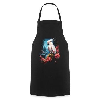 Cockatoo Bird Lover - Cooking Apron - black - Front - AI Model Male 185 dark (185cm)