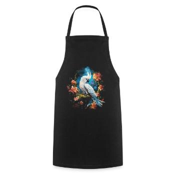 Cockatoo Bird Lover - Cooking Apron - black - Front - AI Model Male 185 dark (185cm)