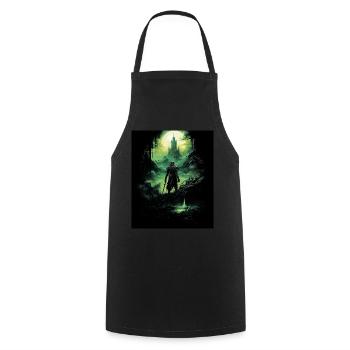 Fantasy Chevalier Château Magie Conte de Fées Mythique Gothique - Tablier de cuisine - noir - Devant - AI Model Male 185 dark (185cm)