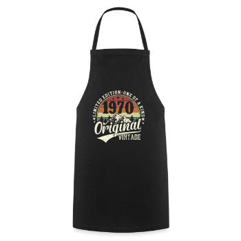 Legendary 54th birthday 1970 - Cooking Apron - black - Front - AI Model Male 185 dark (185cm)
