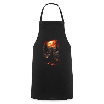 Fantasy Chevalier Château Magie Conte de Fées Mythique Gothique - Tablier de cuisine - noir - Devant - AI Model Male 185 dark (185cm)