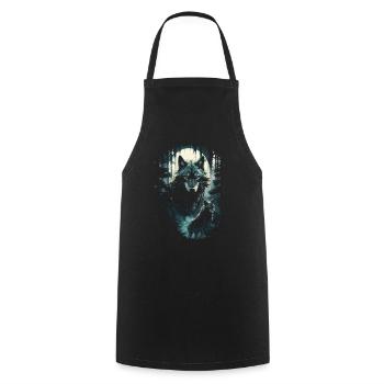 Fantasy Wolf Magic Pack Mysterious - Cooking Apron - black - Front - AI Model Male 185 dark (185cm)