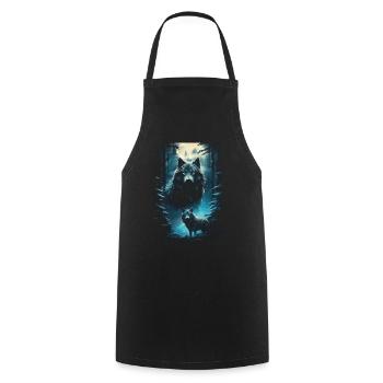 Fantasy Wolf Magic Pack Mysterious - Cooking Apron - black - Front - AI Model Male 185 dark (185cm)