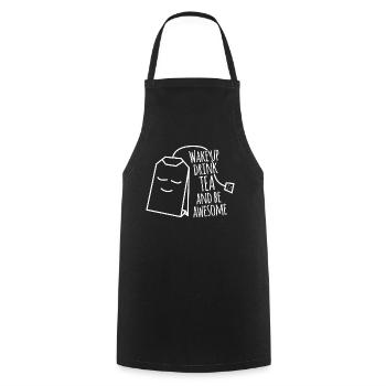 Tea Bag Tea Cup Of Tea Drinkers - Cooking Apron - black - Front - AI Model Male 185 dark (185cm)