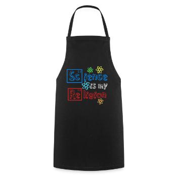 Science Atheist Agnostic Atheism - Cooking Apron - black - Front - AI Model Male 185 dark (185cm)