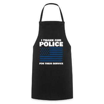 Officier de police USA Patriotisme - Tablier de cuisine - noir - Devant - AI Model Male 185 dark (185cm)