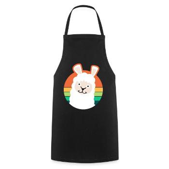 Alpacas Retro Alpaca - Cooking Apron - black - Front - AI Model Male 185 dark (185cm)