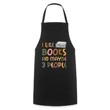 Reading Book Read Books Bookworm - Cooking Apron - black - Front - AI Model Male 185 dark (185cm)