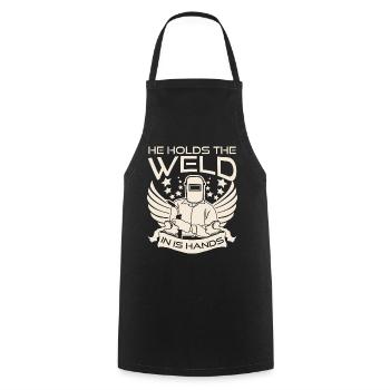 Welder Blacksmith Metalworker Metal Work - Cooking Apron - black - Front - AI Model Male 185 dark (185cm)