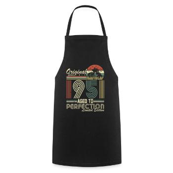 73rd Birthday Vintage 1951 Retro Birthday - Cooking Apron - black - Front - AI Model Male 185 dark (185cm)