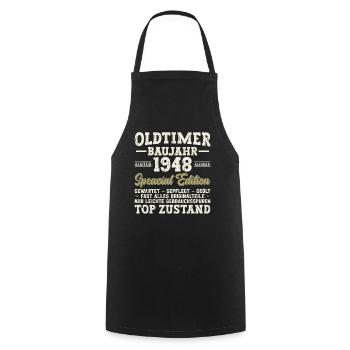 Vintage 1948 - Legendary 76th Birthday - Cooking Apron - black - Front - AI Model Male 185 dark (185cm)