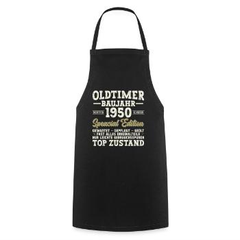 Anniversaire vintage des années 1950 - Tablier de cuisine - noir - Devant - AI Model Male 185 dark (185cm)