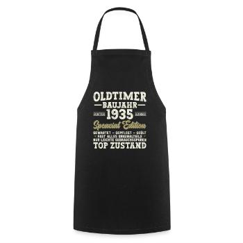 Millésime Anniversaire 1935 - 89 Ans - Tablier de cuisine - noir - Devant - AI Model Male 185 dark (185cm)