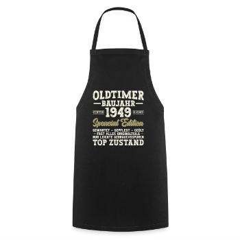 Vintage 1949 Birthday Legendary 75th Birthday - Cooking Apron - black - Front - AI Model Male 185 dark (185cm)