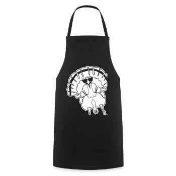 Turkey with Sunglasses Turkeys - Cooking Apron - black - Front - AI Model Male 185 dark (185cm)