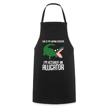 Alligator Alligators Crocodile - Cooking Apron - black - Front - AI Model Male 185 dark (185cm)