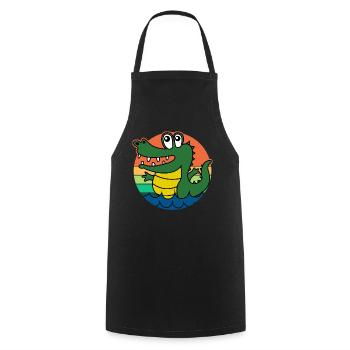 Alligators Retro Alligator - Cooking Apron - black - Front - AI Model Male 185 dark (185cm)