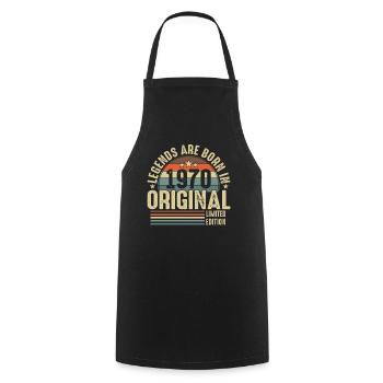 Les légendes sont nées en 1970 - Tablier de cuisine - noir - Devant - AI Model Male 185 dark (185cm)