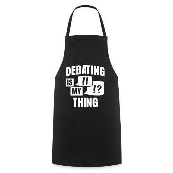 Debating Club Discussion Debate Team - Cooking Apron - black - Front - AI Model Male 185 dark (185cm)