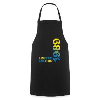 1989 édition limitée anniversaire cadeau femme mari - Tablier de cuisine - noir - Devant - AI Model Male 185 dark (185cm)