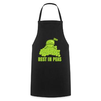 Pea Sleeping Vegetarian Vegan Peas - Cooking Apron - black - Front - AI Model Male 185 dark (185cm)