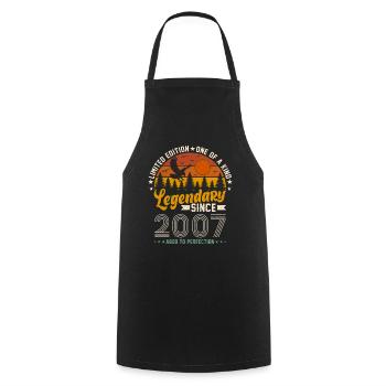 Birthday 2007 Vintage - Cooking Apron - black - Front - AI Model Male 185 dark (185cm)