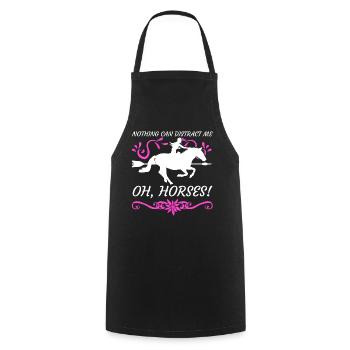 Horse Riding Horses Rider - Cooking Apron - black - Front - AI Model Male 185 dark (185cm)