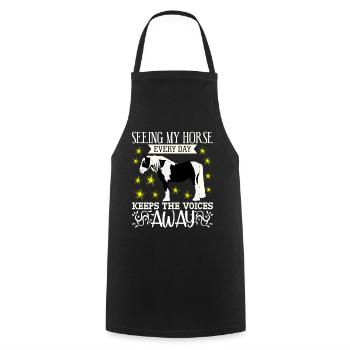 Équitation - Tablier de cuisine - noir - Devant - AI Model Male 185 dark (185cm)