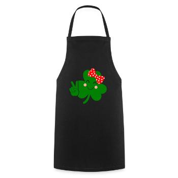 Accessoires de la Saint-Patrick Irlande Shamrock décoration - Tablier de cuisine - noir - Devant - AI Model Male 185 dark (185cm)