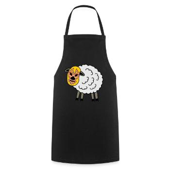 Lucha Libre Lutte Moutonne - Tablier de cuisine - noir - Devant - AI Model Male 185 dark (185cm)