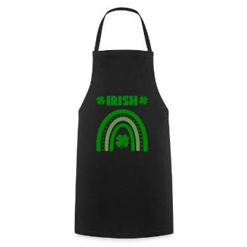 Accessoires de la Saint-Patrick Irlande Shamrock décoration - Tablier de cuisine - noir - Devant - AI Model Male 185 dark (185cm)