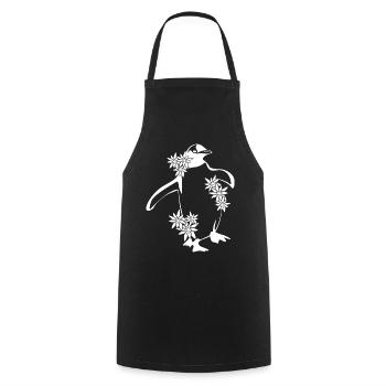 Penguin with Flowers Penguins - Cooking Apron - black - Front - AI Model Male 185 dark (185cm)
