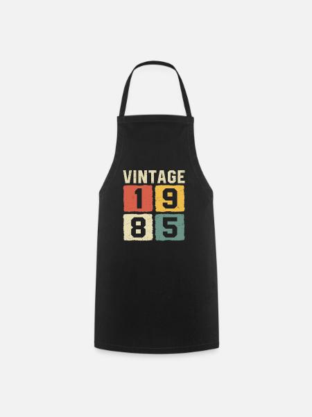 Vintage 1985 Born 1985 - Cooking Apron - black