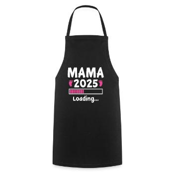 Mama 2025 Loading - Kochschürze - Schwarz - Vorne - AI Model Male 185 dark (185cm)